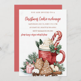 Red Green Festive Cookie Exchange Christmas Party 招待状
