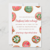 Red Green Festive Cookie Exchange Christmas Party 招待状 (正面)