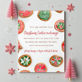 Red Green Festive Cookie Exchange Christmas Party 招待状