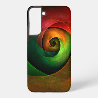 Red Green Floral Modern Abstract Art Pattern #21 Samsung Galaxy S22+ケース