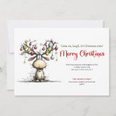 Red Green Funny Reindeer Christmas Greeting シーズンカード (正面)