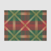 RED GREEN GOLD HOLIDAY CHRISTMAS PLAID PATTERN 薄葉紙 (正面)