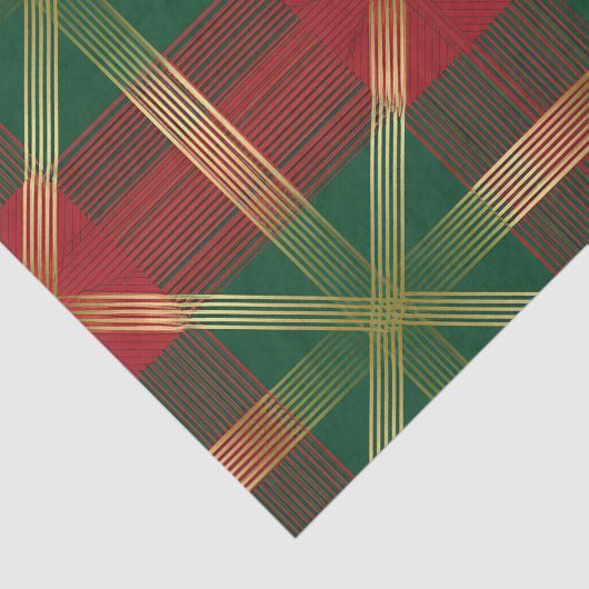 RED GREEN GOLD HOLIDAY CHRISTMAS PLAID PATTERN 薄葉紙 (詳細)