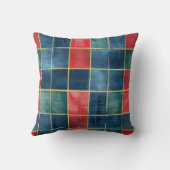 Red Green Gold Stars Christmas クッション (裏面)