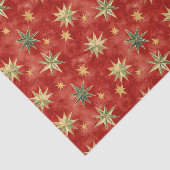 Red Green Gold Stars Christmas 薄葉紙 (詳細)