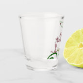 Red green happy Thanksgiving floral leaf fall ショットグラス (左)