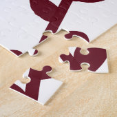 Red green happy Thanksgiving floral leaf fall ジグソーパズル (側面)