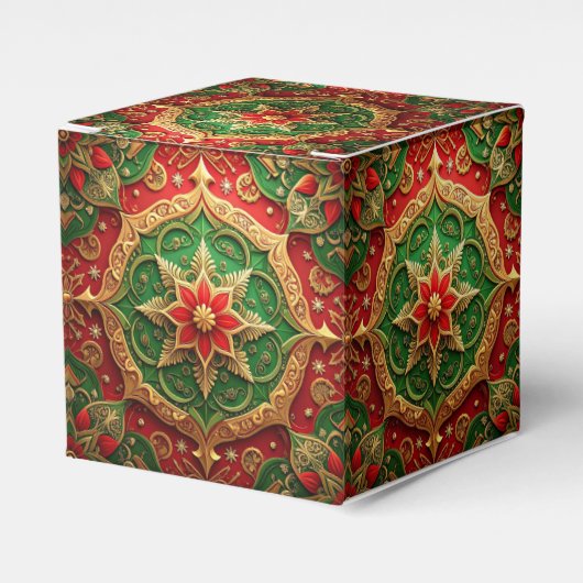 Red Green Holiday Decorative Favor Box フェイバーボックス (正面サイド)