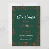 Red & Green Holiday Invitation | Modern Glam Xmas 招待状 (正面)