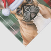 Red Green Holiday Plaid Christmas French Bulldog 薄葉紙 (詳細)