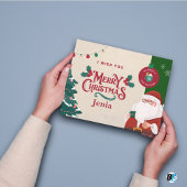 Red & Green Illustrated Merry Christmas Flat シーズンカード