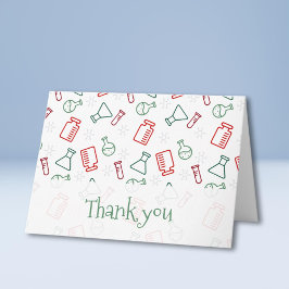 Red Green Laboratory Science Christmas Thank you カード