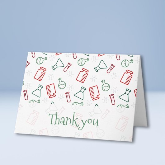 Red Green Laboratory Science Christmas Thank you カード