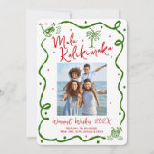 Red Green Mele Kalikimaka Photo Doodle Christmas シーズンカード (正面)