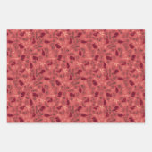 Red Green Orange Christmas Forest Village ラッピングペーパーシート (正面2)