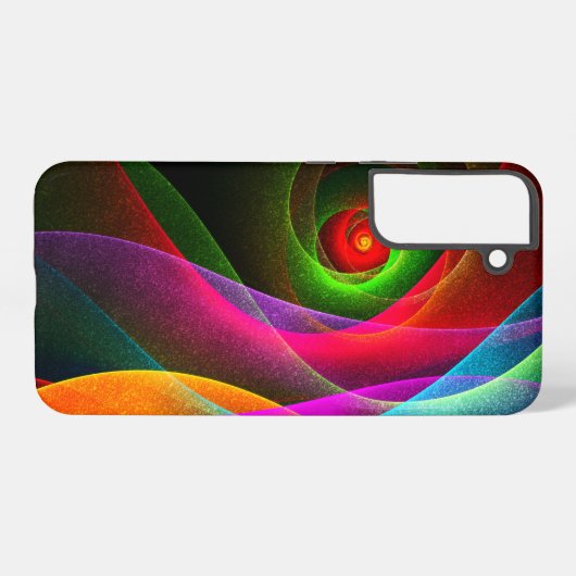 Red Green Orange Modern Abstract Art Pattern #22 Samsung Galaxyケース (裏面横)
