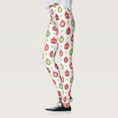 Red Green Ornaments Christmas Leggings Women レギンス (左)