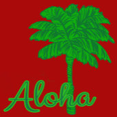 Red Green Palm Aloha Tropical Holiday ラッピングペーパー