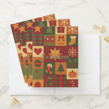 Red Green Patchwork Quilt Rustic Farmhouse Floral