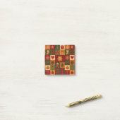 Red Green Patchwork Quilt Rustic Farmhouse Floral ポストイット (デスク上)