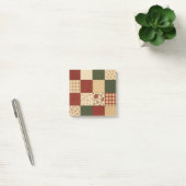 Red Green Patchwork Quilt Rustic Farmhouse Floral ポストイット (オフィス)