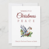 Red Green Peace Dove Christian Christmas Photo シーズンカード (正面)
