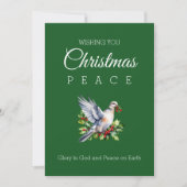 Red Green Photo Peace Dove Christian Christmas シーズンカード (正面)