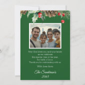 Red Green Photo Peace Dove Christian Christmas シーズンカード (裏面)