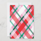 Red Green Pink Christmas Plaid 3 Photo シーズンカード (裏面)