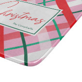 Red Green Pink Christmas Plaid Cutting Board カッティングボード (角)