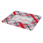 Red Green Pink Christmas Plaid Cutting Board カッティングボード (角)