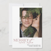 Red & Green Plaidが写真の後に楽しく結婚撮影 シーズンカード (正面)