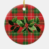 Red Green Plaid | Baby's First Christmas Photo セラミックオーナメント (裏面)