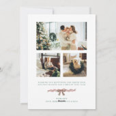 Red & Green Plaid Bow Christmas Photo Holiday Card シーズンカード (裏面)