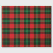 Red Green Plaid Buffalo Check Christmas Holiday ラッピングペーパー (フラット)