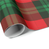 Red Green Plaid Buffalo Check Christmas Holiday ラッピングペーパー (ロールコーナー)