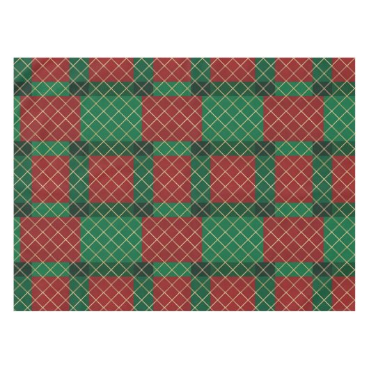 Red Green Plaid Christmas  テーブルクロス (正面(横))