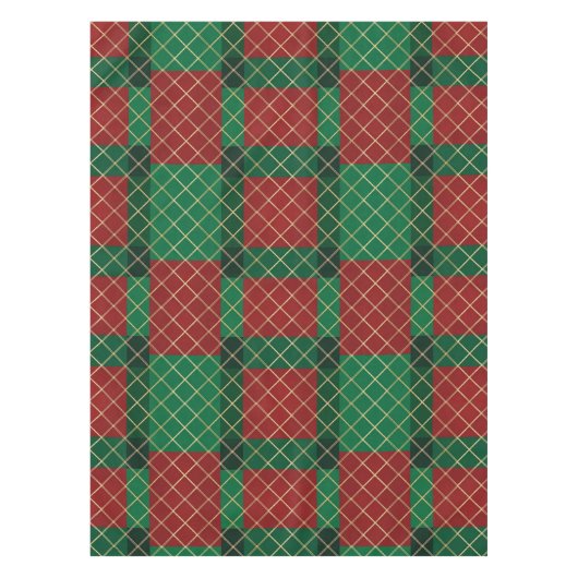 Red Green Plaid Christmas  テーブルクロス (正面)
