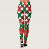 Red Green Plaid Christmas Leggings Women レギンス (裏面)