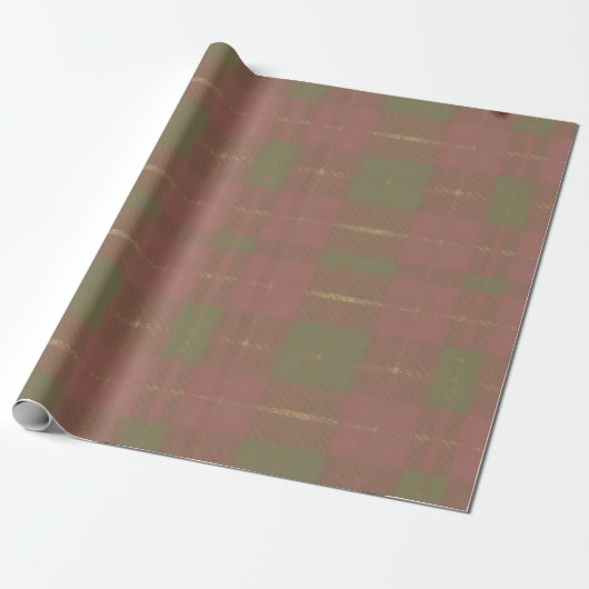 Red Green Plaid Pattern ラッピングペーパー (アンロールド)