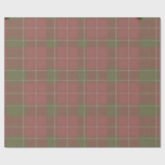 Red Green Plaid Pattern Wrapping Paper ラッピングペーパー (フラット)