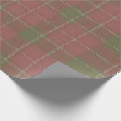Red Green Plaid Pattern Wrapping Paper ラッピングペーパー (角)
