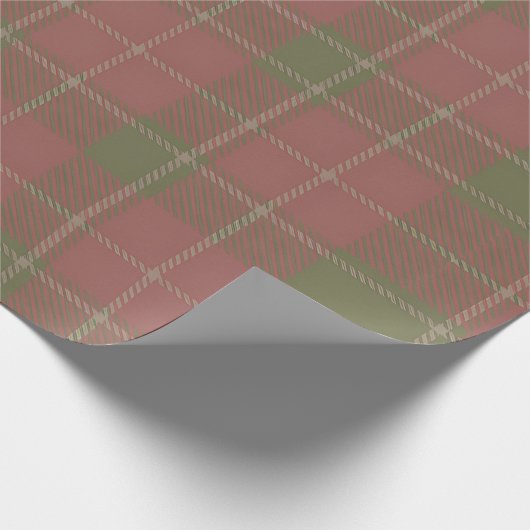Red Green Plaid Pattern Wrapping Paper ラッピングペーパー (角)