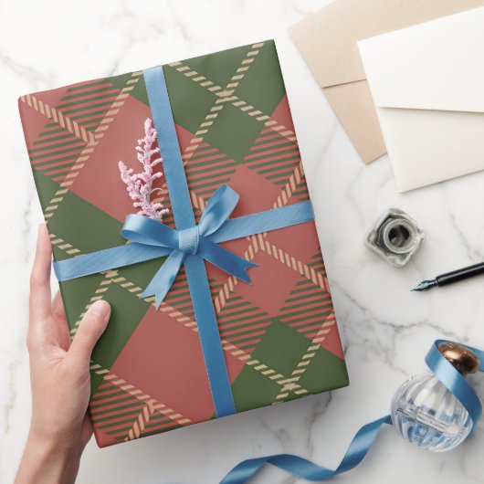 Red Green Plaid Pattern Wrapping Paper ラッピングペーパー (ギフト)