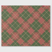 Red Green Plaid Pattern Wrapping Paper ラッピングペーパー (フラット)