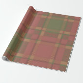 Red Green Plaid Pattern Wrapping Paper ラッピングペーパー (アンロールド)