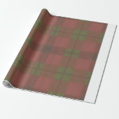 Red Green Plaid Pattern Wrapping Paper ラッピングペーパー (アンロールド)