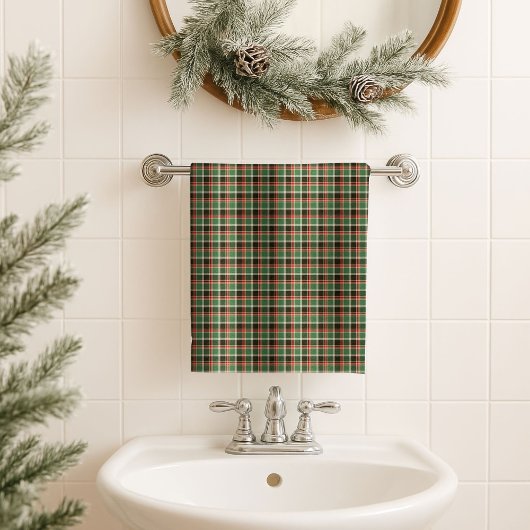 Red Green Plaid Towel Classic Christmas Gift Idea バスタオルセット