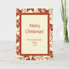 Red Green Poinsettias Christmas シーズンカード
