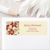 Red Green Poinsettias Christmas ラベル (インサイチュ)